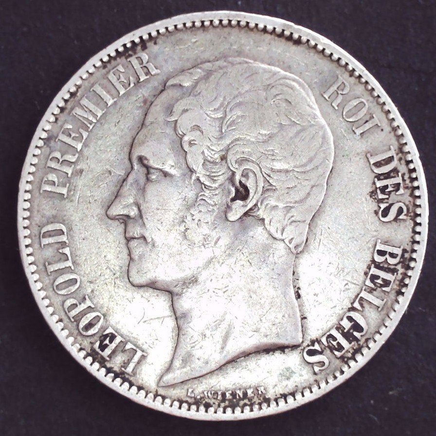 België 5 francs, 1865 Leopold I, Zilver, Ophalen of Verzenden, Losse munt, Zilver