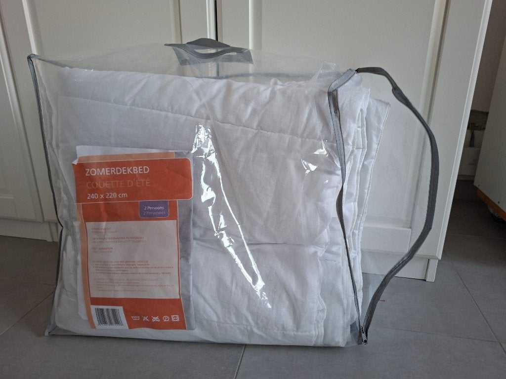 Zomerdekbed 240 x 220 cm, Ophalen, Wit, Tweepersoons, Anti-allergisch