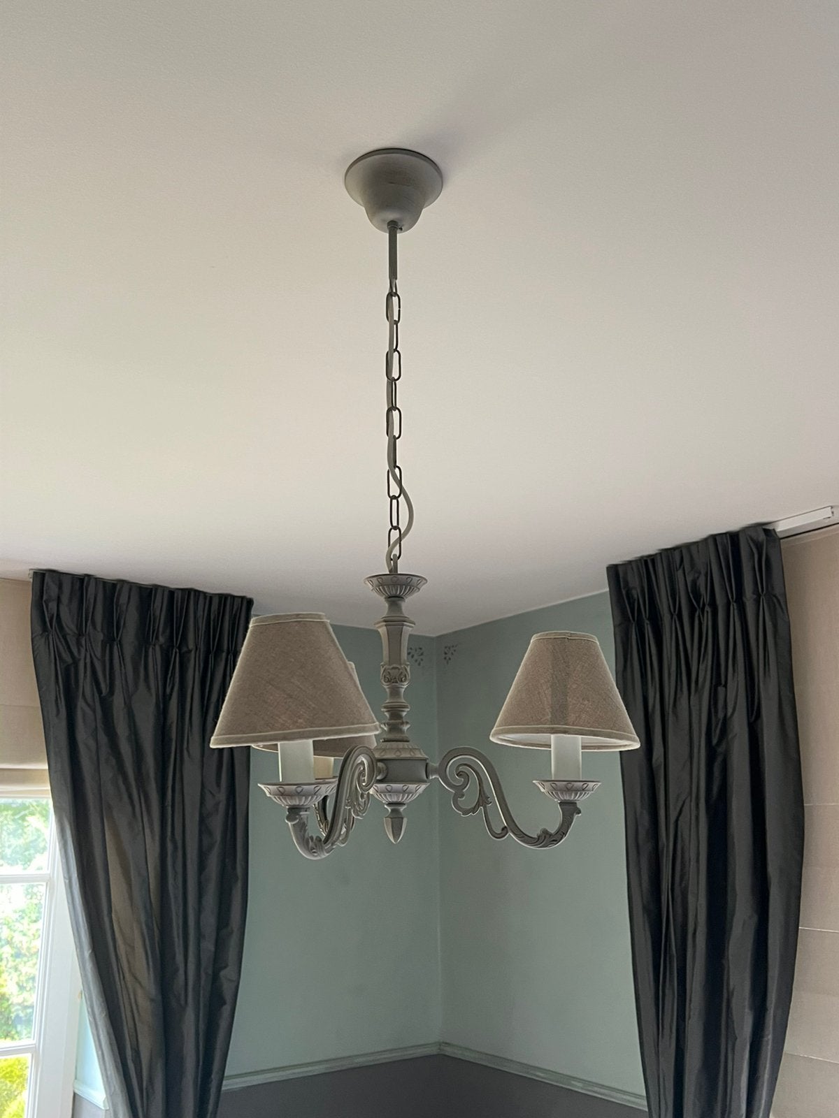 Hanglamp met 3 kapjes, Ophalen, Zo goed als nieuw, Metaal