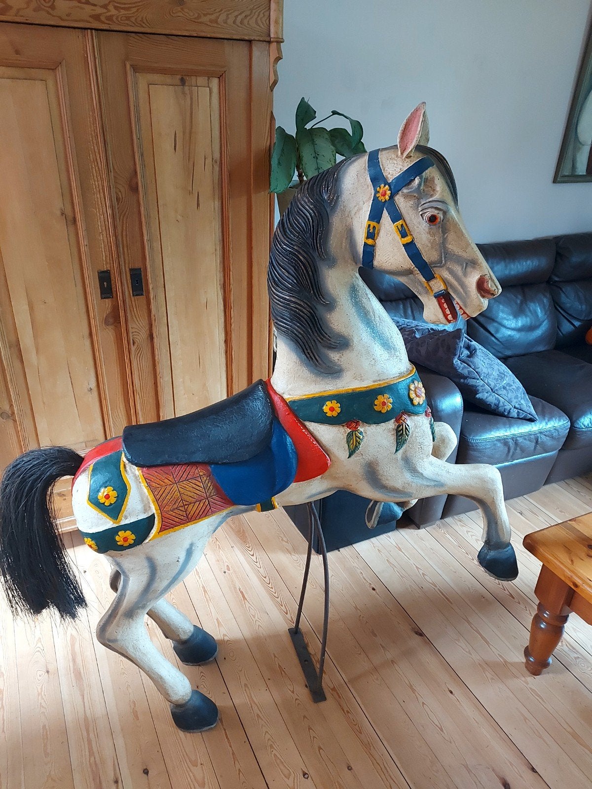 Groot oud houten paard, Antiek en Kunst, Kunst | Beelden en Houtsnijwerken, Ophalen
