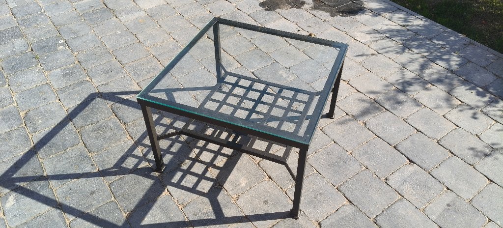 Table de salon, Enlèvement ou Envoi, Verre, 50 à 100 cm, Carré