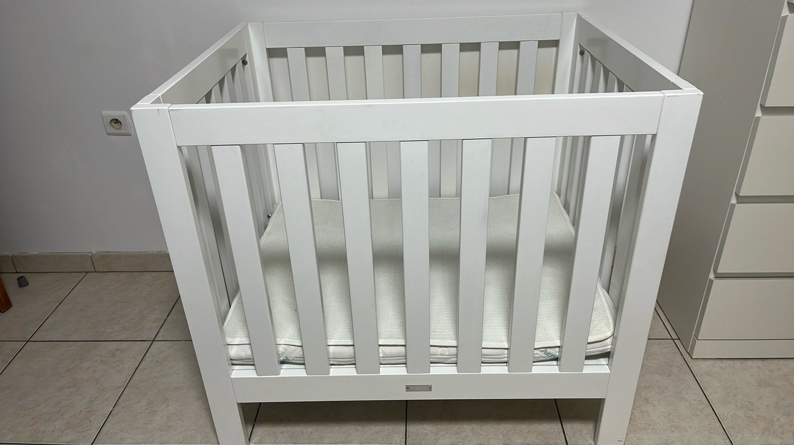 Bopita babybox 80x100 incl. matras – goede staat, Kinderen en Baby's, Babyparken, Ophalen, Zo goed als nieuw, In hoogte verstelbaar