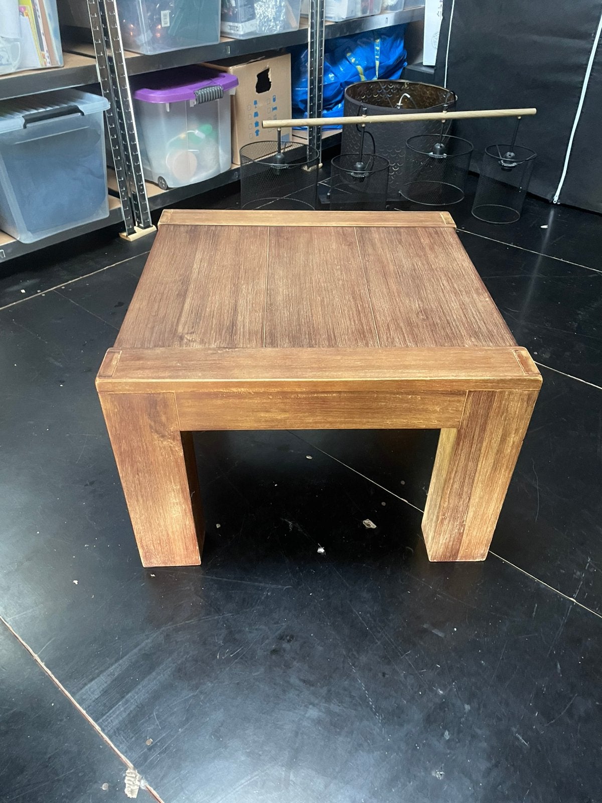 houten salontafels – warme bruine kleur, Teck, 100 à 150 cm, Carré, Enlèvement