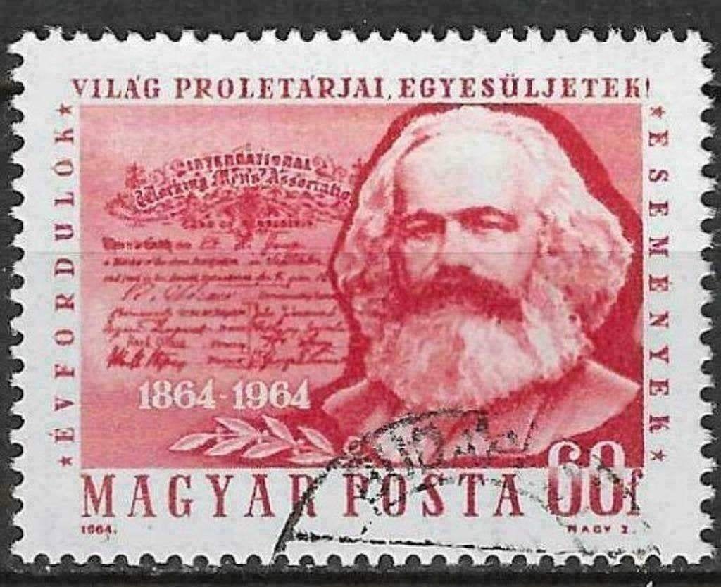 Hongrie 1964 - Yvert 1680 - Karl Marx (ST), Timbres & Monnaies, Timbres | Europe | Hongrie, Affranchi, Envoi