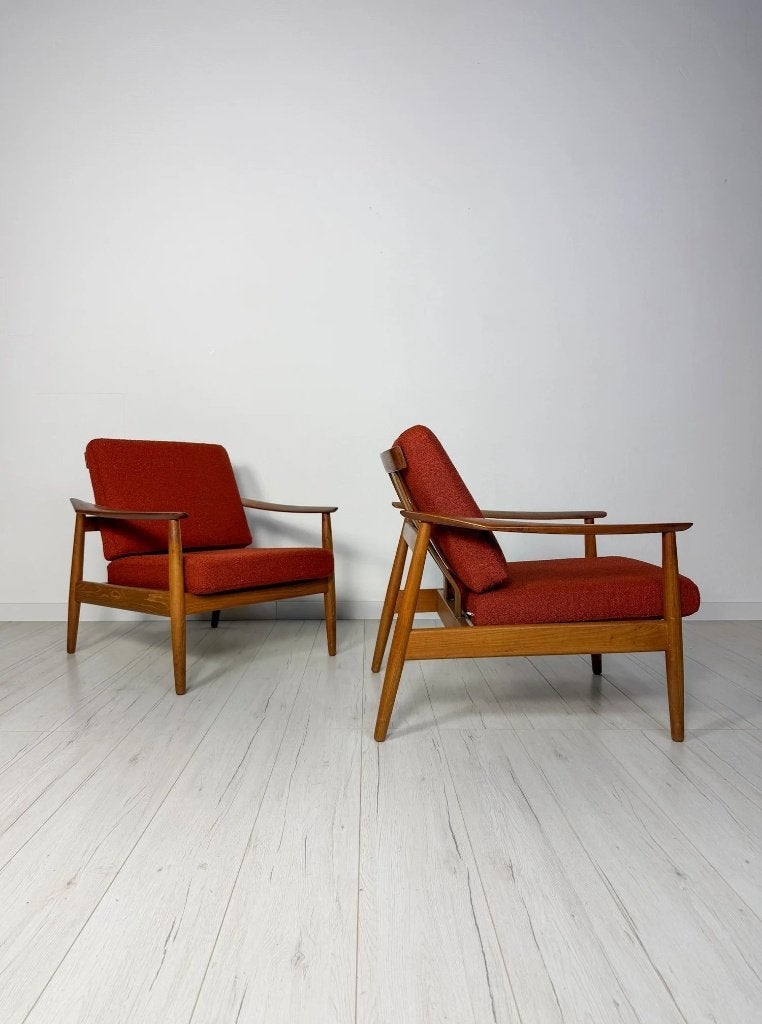 Fauteuil Arne Vodder FD 164 en teck CADO danois vintage 60s, Moins de 75 cm, Vintage Mid-Century Design, Enlèvement, Utilisé
