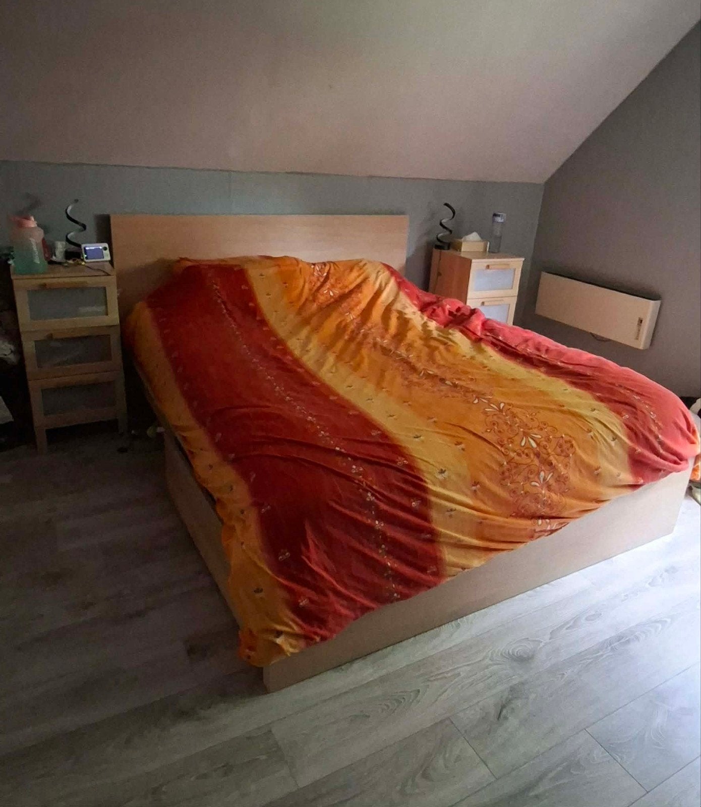 2persoonsbed met nachtkastjes, Huis en Inrichting, Slaapkamer | Complete slaapkamers, Ophalen, Gebruikt, Tweepersoons