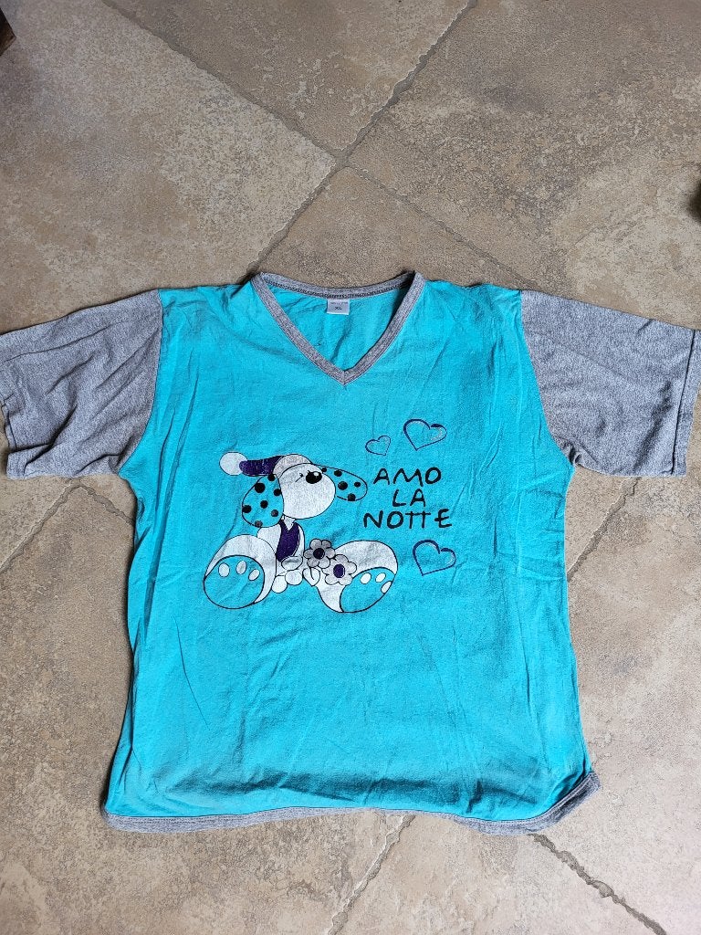 1 euro koopjes: pyjama t-shirt mt Large, Kleding | Dames, Pyjama's, Bel & Bo, Ophalen of Verzenden, Gedragen, Maat 42/44 (L)