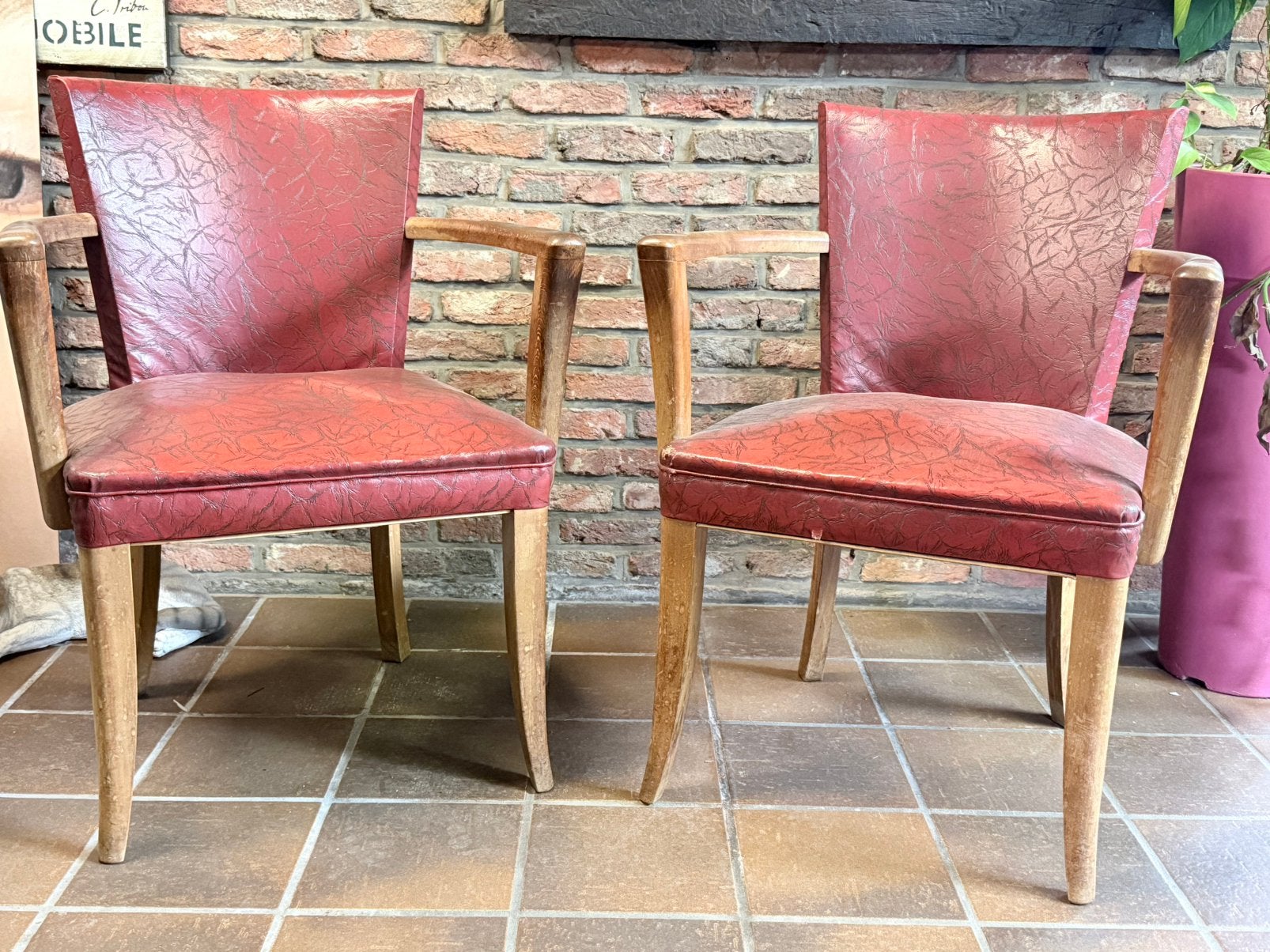 Vintage oude stoelen - 2 stuks -, Ophalen, Gebruikt, Twee