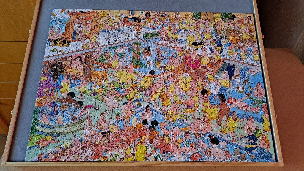 puzzel van haasteren "op hete kolen", Ophalen, 500 t/m 1500 stukjes, Zo goed als nieuw, Legpuzzel