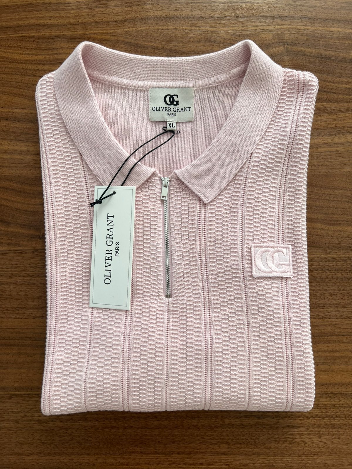 Oliver Grant Paris roze gebreide polo met rits XL, Ophalen of Verzenden, Nieuw, Maat 56/58 (XL), Roze