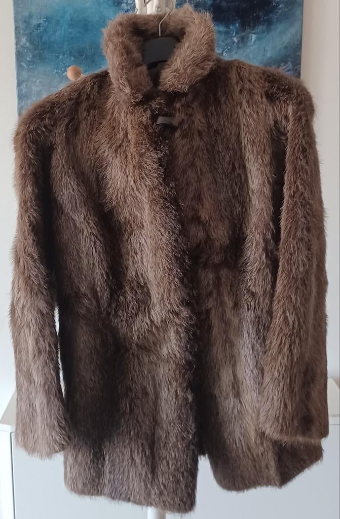 Manteau en blaireau naturel – Fourrure femme – Très bon état, Enlèvement ou Envoi, Brun