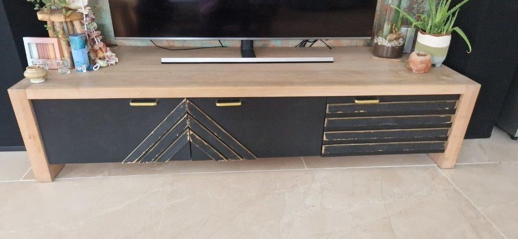 Meuble TV en chêne massif, Maison & Meubles, Armoires | Mobilier de télévision, Utilisé, Moins de 100 cm, 150 à 200 cm, 25 à 50 cm