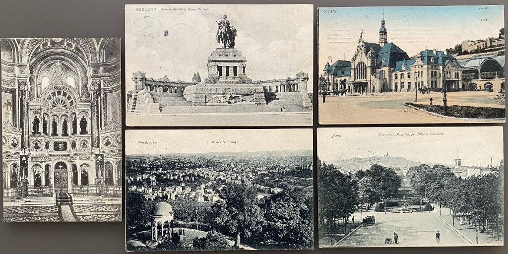 Duitsland 5 oude, verstuurde postkaarten (1904-1922)., Verzamelen, Postkaarten | Buitenland, Ophalen of Verzenden, Voor 1920, Gelopen