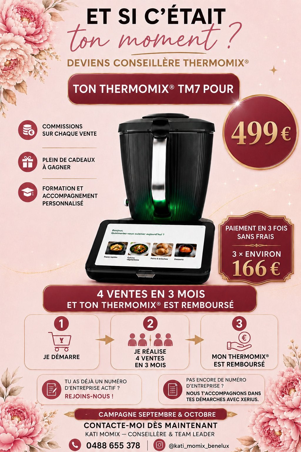 Deviens conseillere Thermomix, Offres d'emploi, Horaire variable, Premier Emploi, Contrat à durée indéterminée, Convient comme travail d'appoint