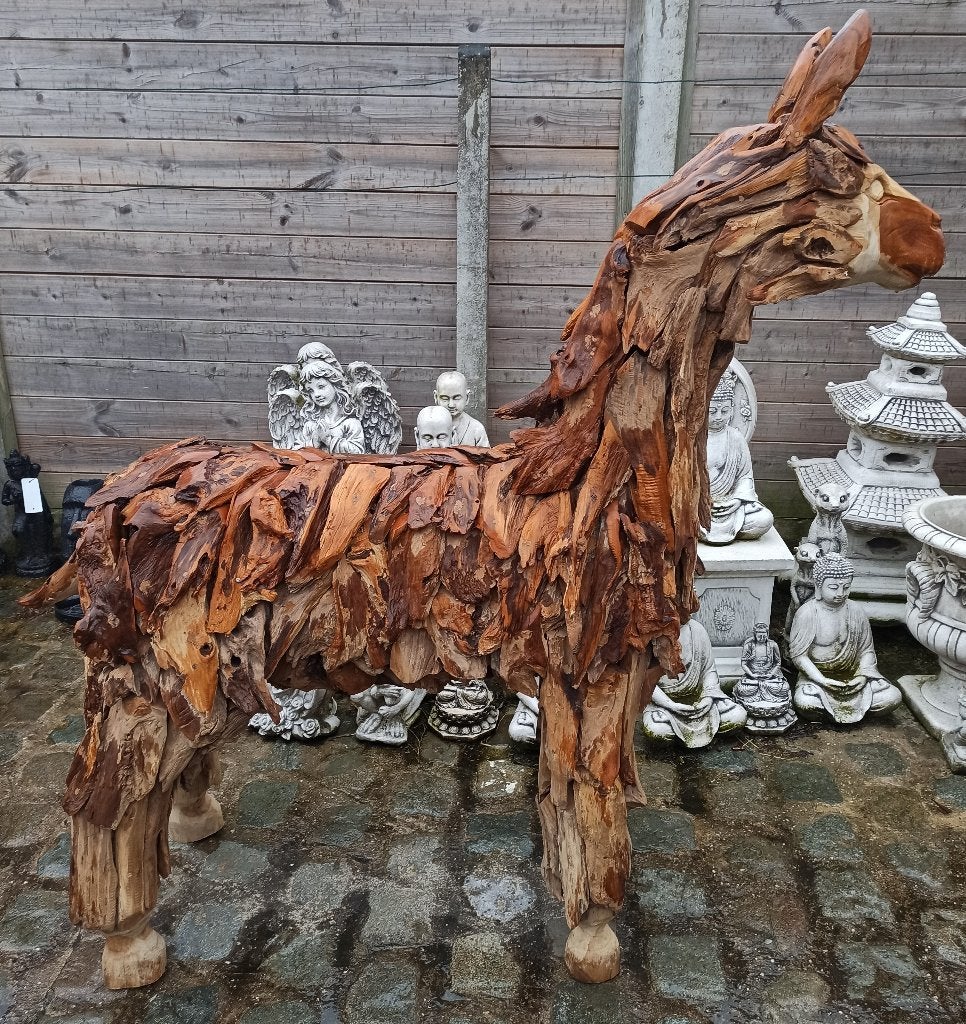 lama en bois de teck, Enlèvement, Bois