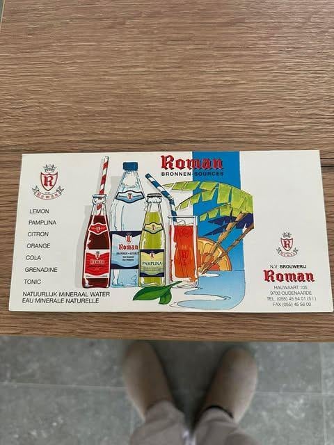 Roman reclame kaartje bronwater en limonade, Verzamelen, Ophalen of Verzenden, Nieuw, Overige typen, Overige merken