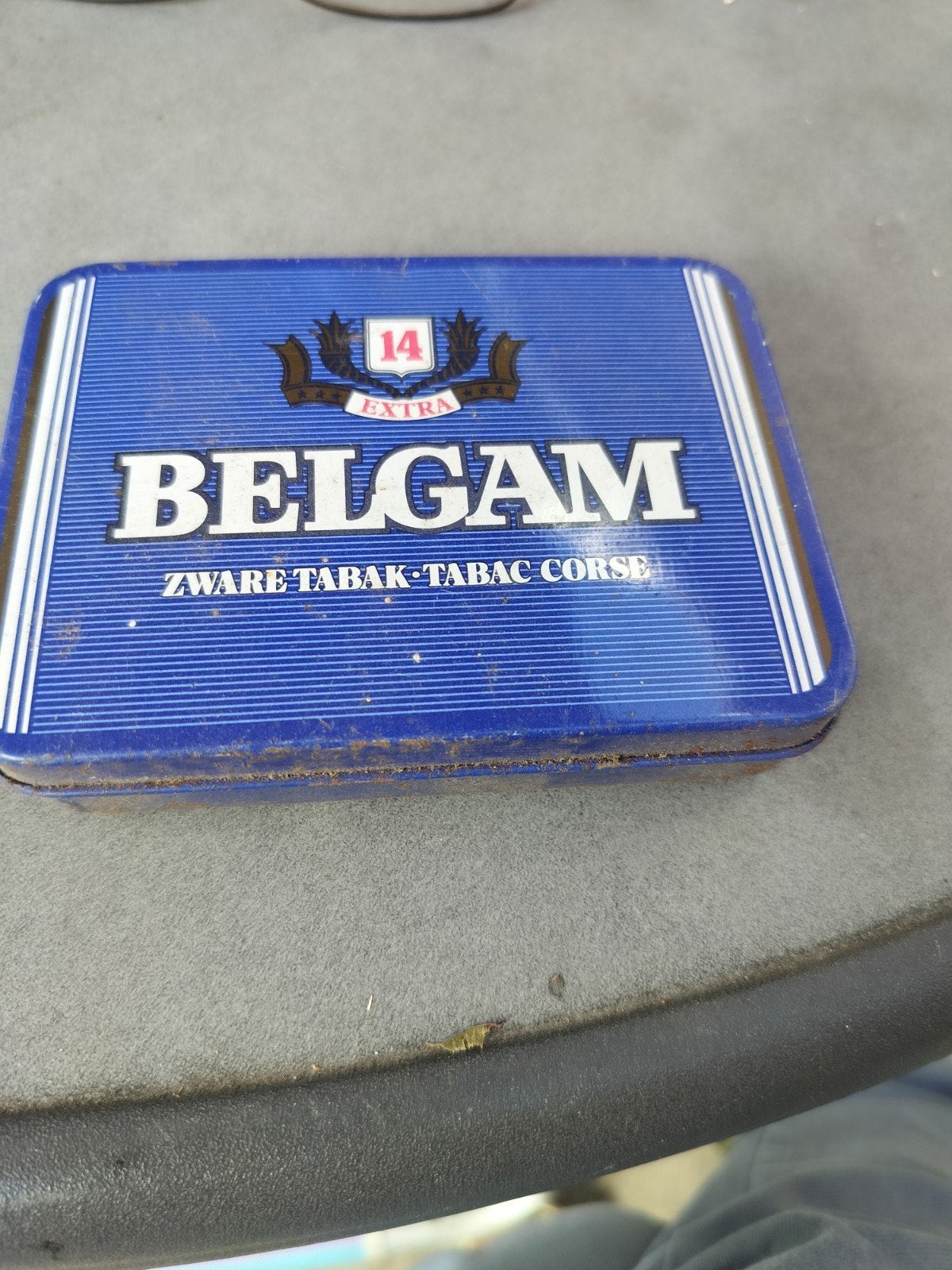 Metalen tabakdoosje Belgam 14 extra, Ophalen of Verzenden, Gebruikt