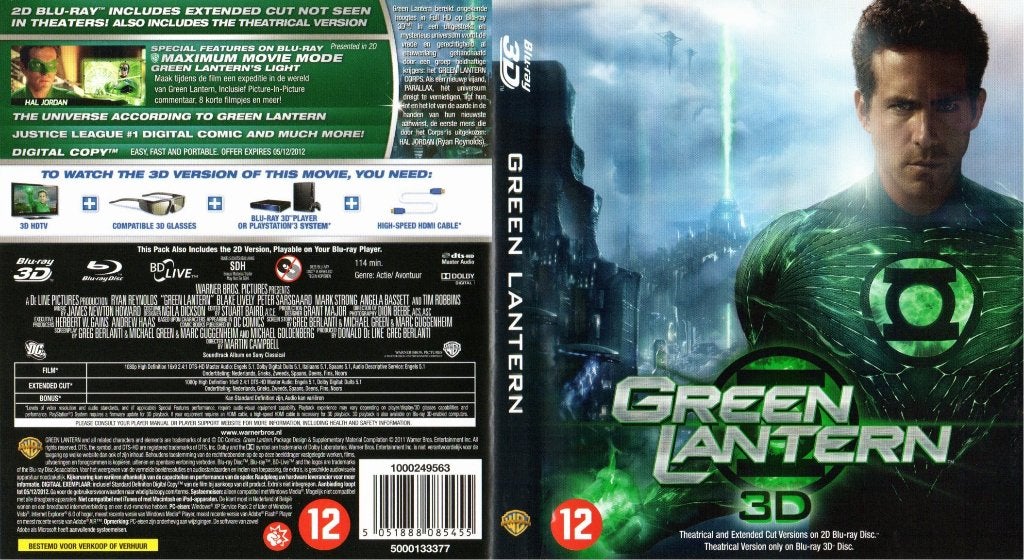 green lantern (blu-ray 3D + blu-ray) neuf, CD & DVD, Blu-ray, Comme neuf, Science-Fiction et Fantasy, 3D, Enlèvement ou Envoi