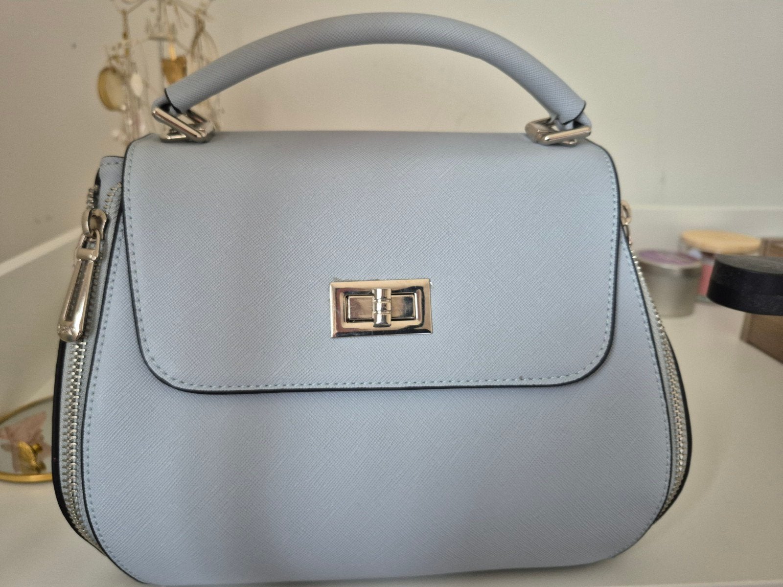 Lichtblauwe handtas, Handtassen en Accessoires, Ophalen, Nieuw, Blauw, Handtas