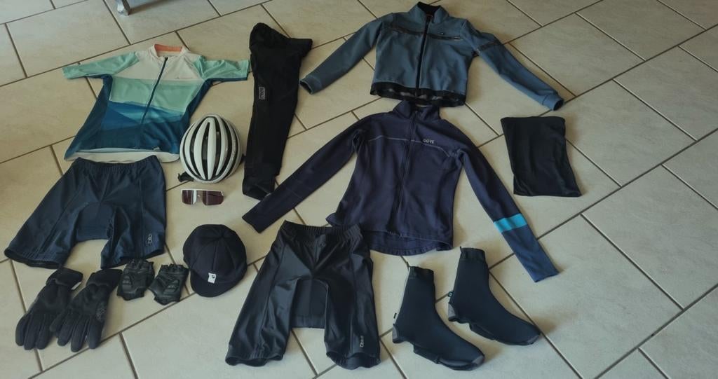 Dames koersfietskleding maat M zomer en winter, Ophalen