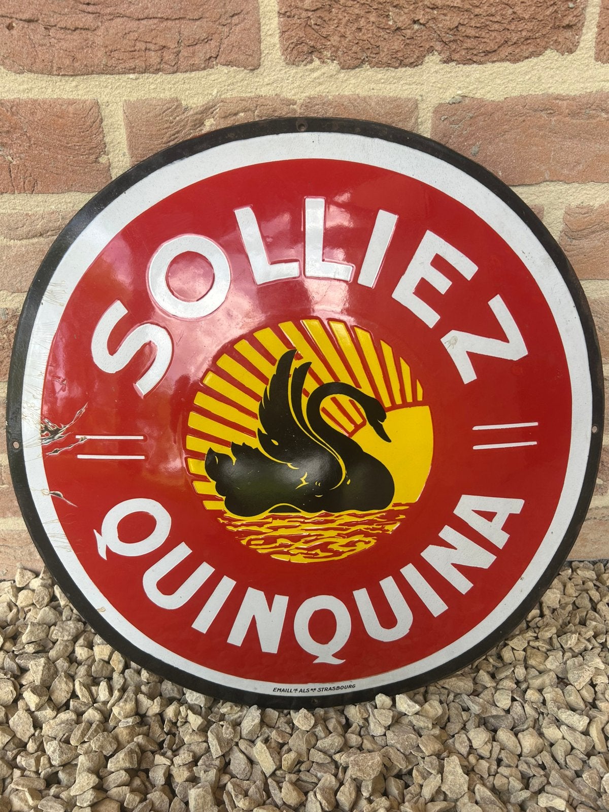 Plaque émaillée ancienne Solliez Quinquina, Collections, Marques & Objets publicitaires, Utilisé, Enlèvement ou Envoi