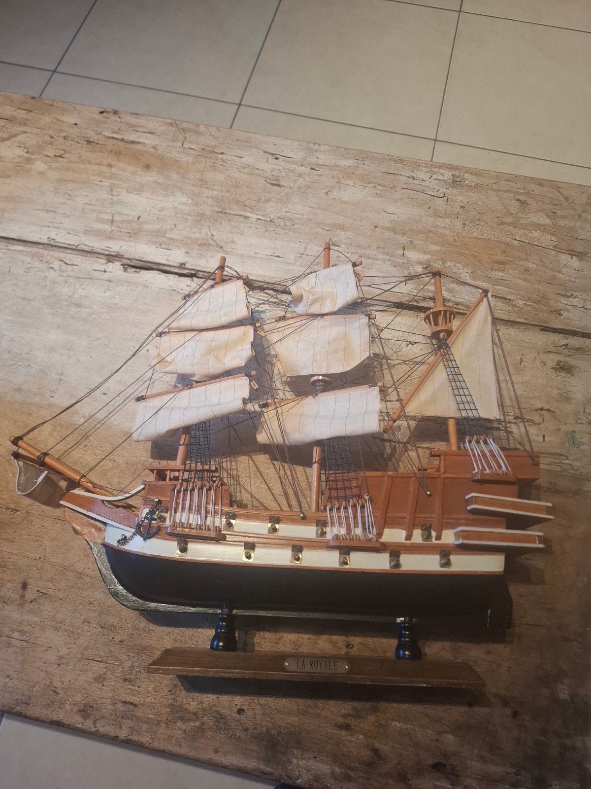 prachtige houten 3 master, Hobby en Vrije tijd, Ophalen