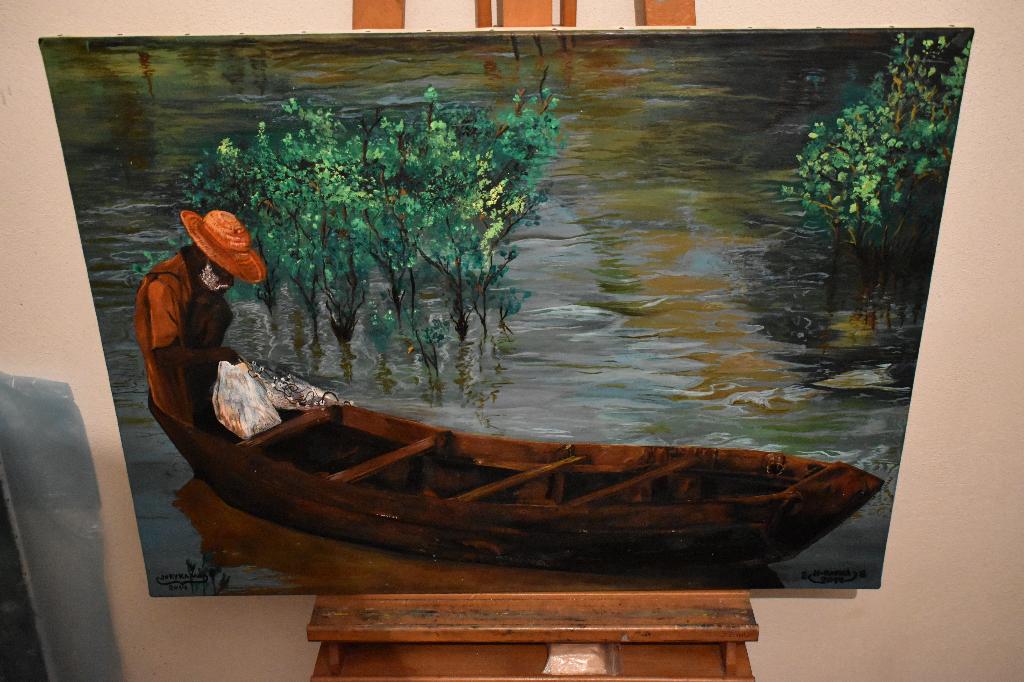 Visserslandschap schilderen, door joky kamo 2014, Ophalen