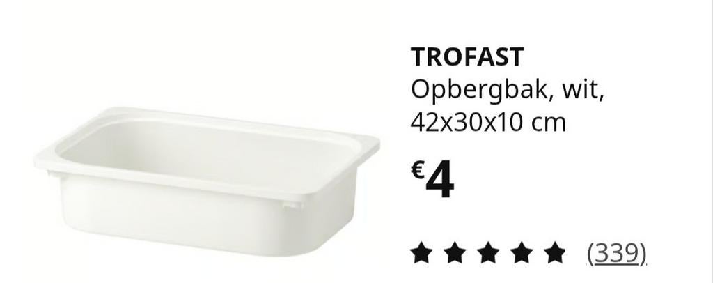 4 witte ikea trofastbakken, Ophalen