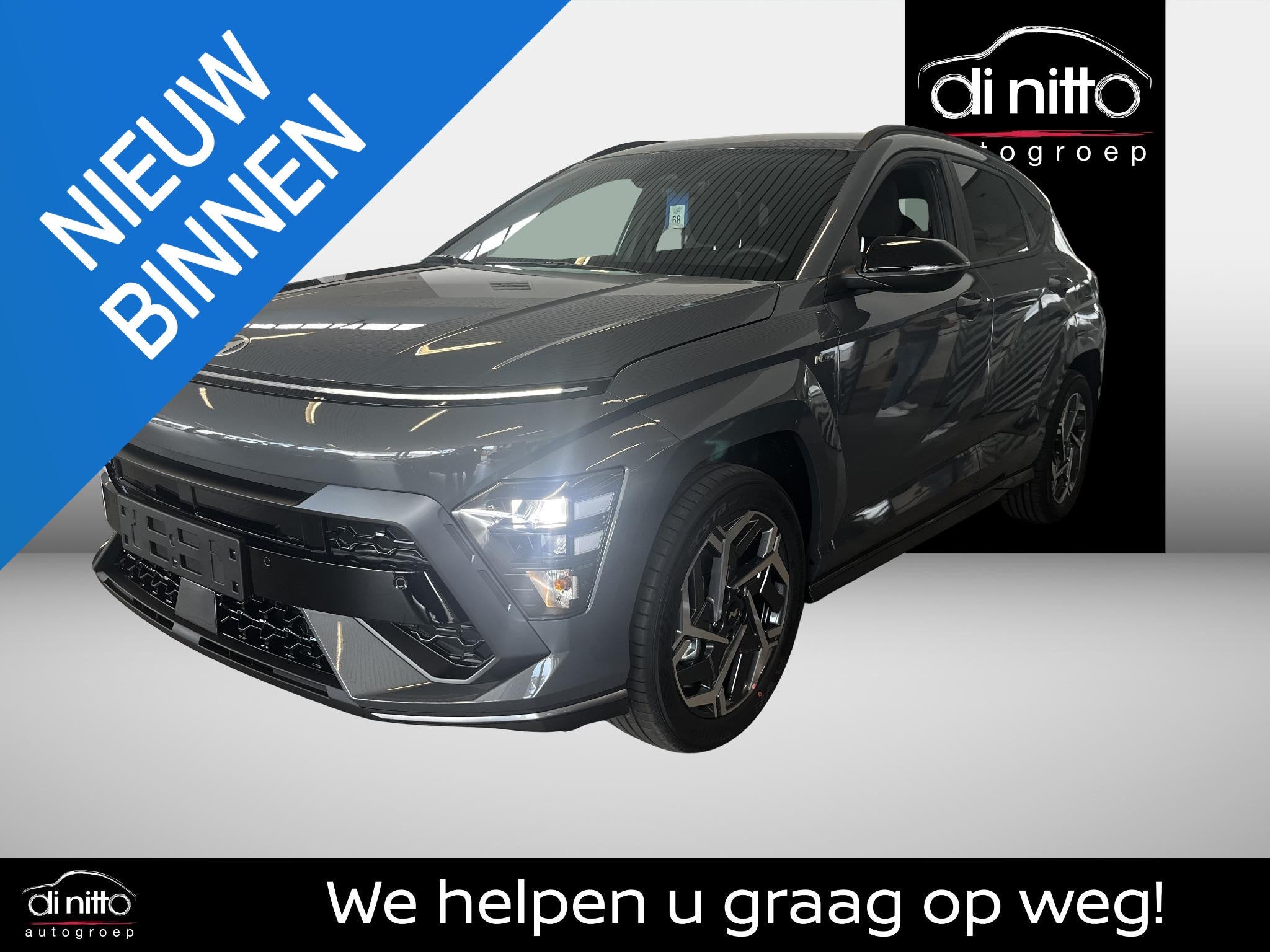 Hyundai Kona 1.6 GDi Hybrid Feel N-Line 6-DCT, Auto's, Stof, Zwart, 2 kWh, Automatische klimaatregeling