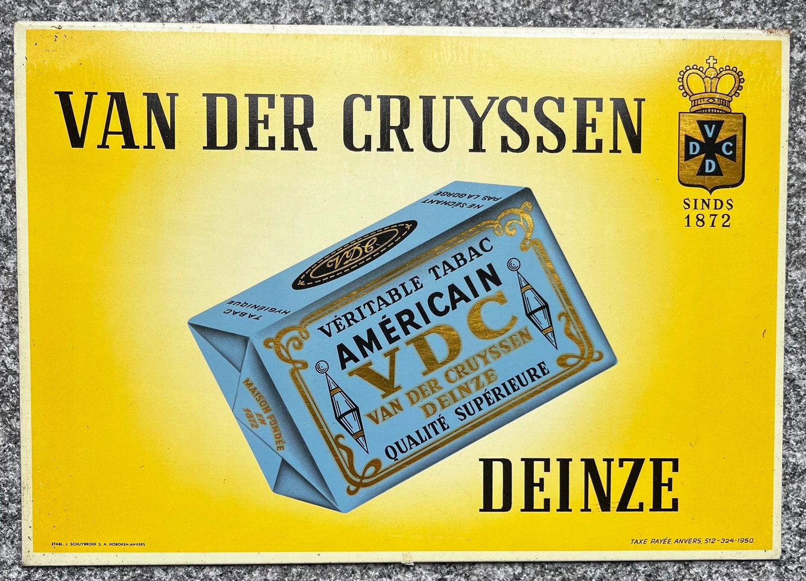 Panneau publicitaire VDC Deinze 1950, Enlèvement ou Envoi, Panneau publicitaire