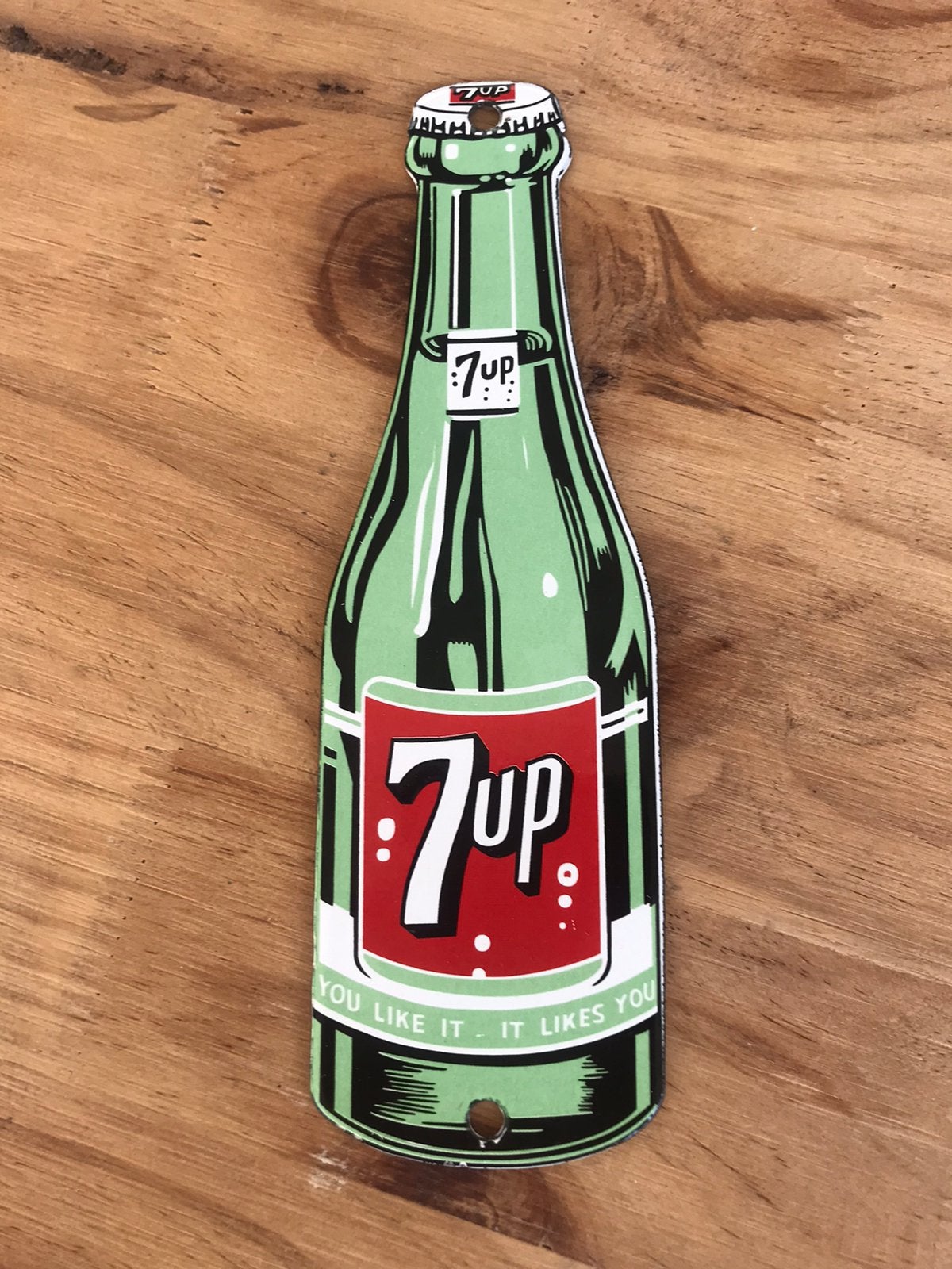 7up Seven-Up emaille reclamebord, Ophalen of Verzenden, Gebruikt, Reclamebord