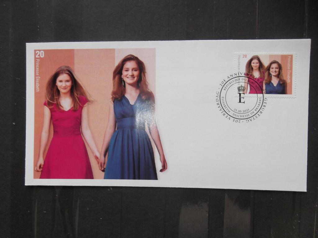 FDC Prinses Elisabeth - Princesse Elisabeth 2021 MH, Collections, Enlèvement ou Envoi, Utilisé, Timbre(s) ou Monnaie(s)