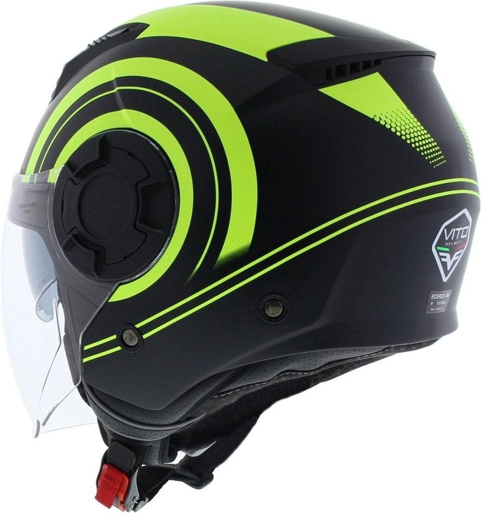 Casque jet Vito Isola noir vert Casque scooter Casque moto, Motos, Femmes, Enlèvement ou Envoi, Casque jet, S
