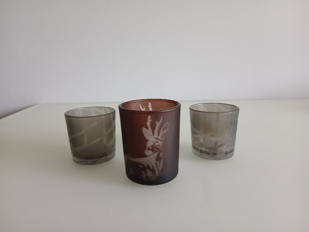 3 theelichtjes, Huis en Inrichting, Ophalen, Zo goed als nieuw, Glas