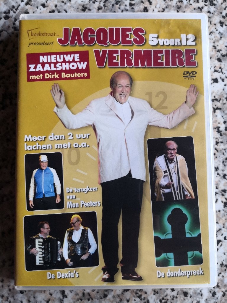 dvd Jacques Vermeire - 5 voor 12 zaalshow, Ophalen of Verzenden, Nederlands