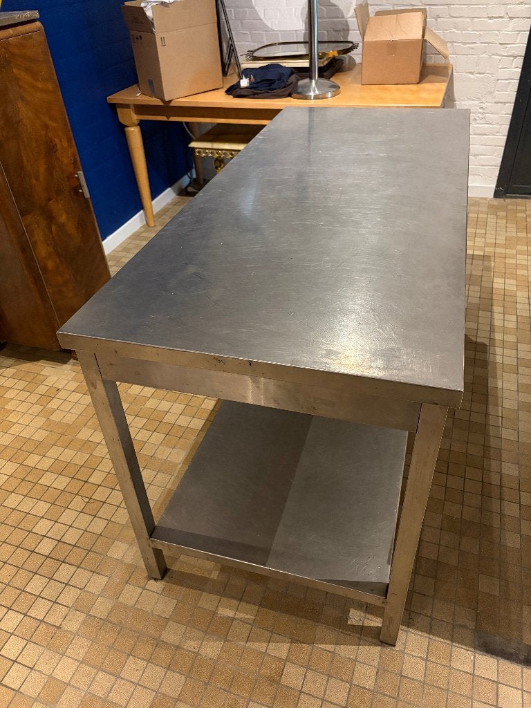 Stevige RVS Werktafel met Onderblad (Inox) – 160 x 70 cm, Ophalen, Info@denekster.com, Weet ik niet, Weet ik niet