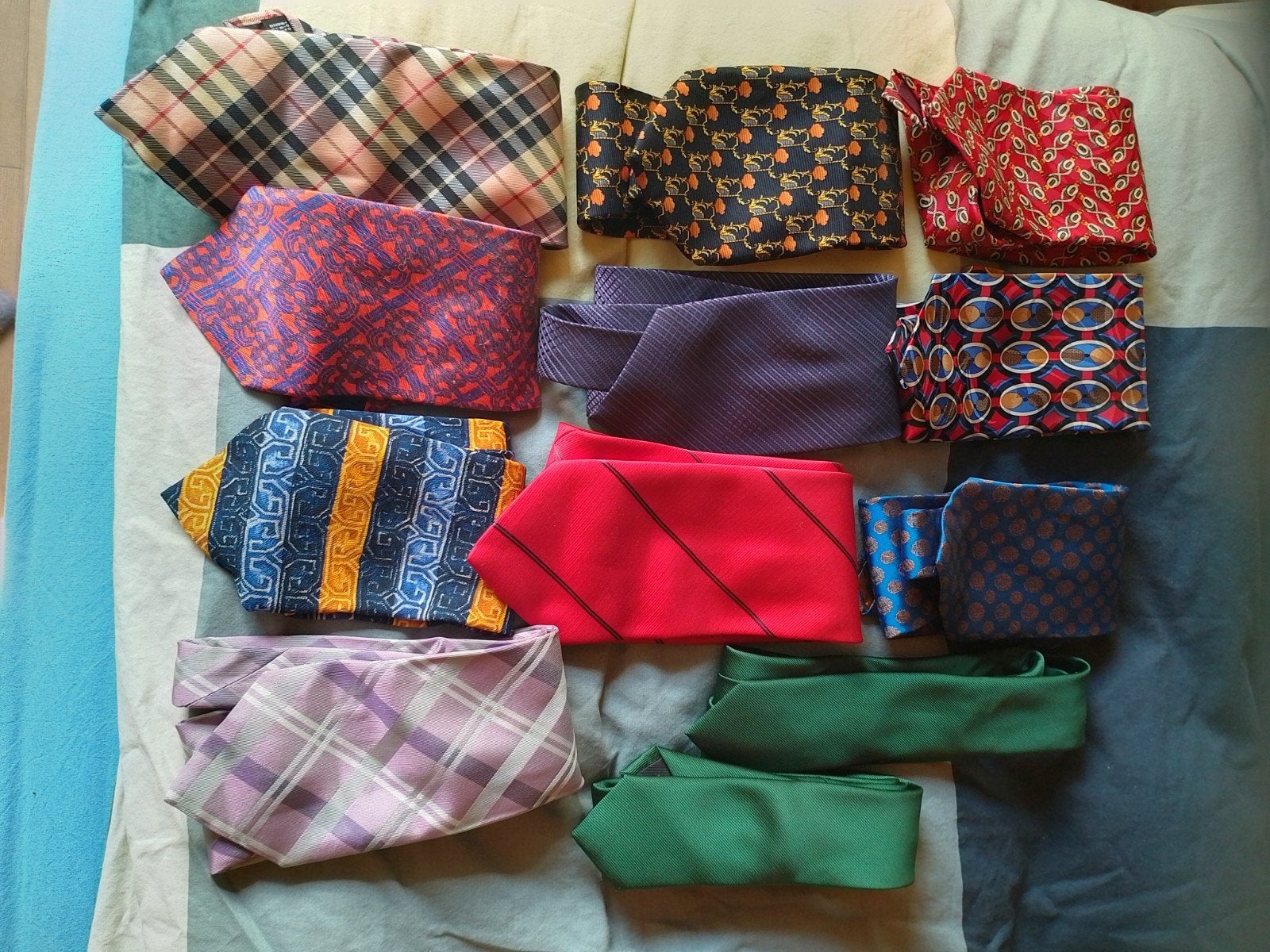 Lot de 12 cravates, Enlèvement, Comme neuf, Multicolore, À motif