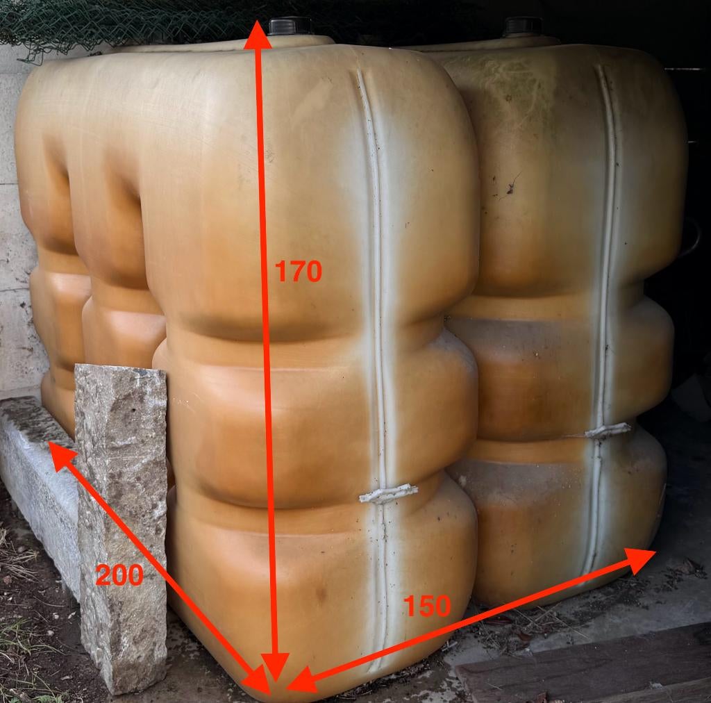 Gratis: stookolie ton 2 x 2000 liter, Enlèvement, Utilisé