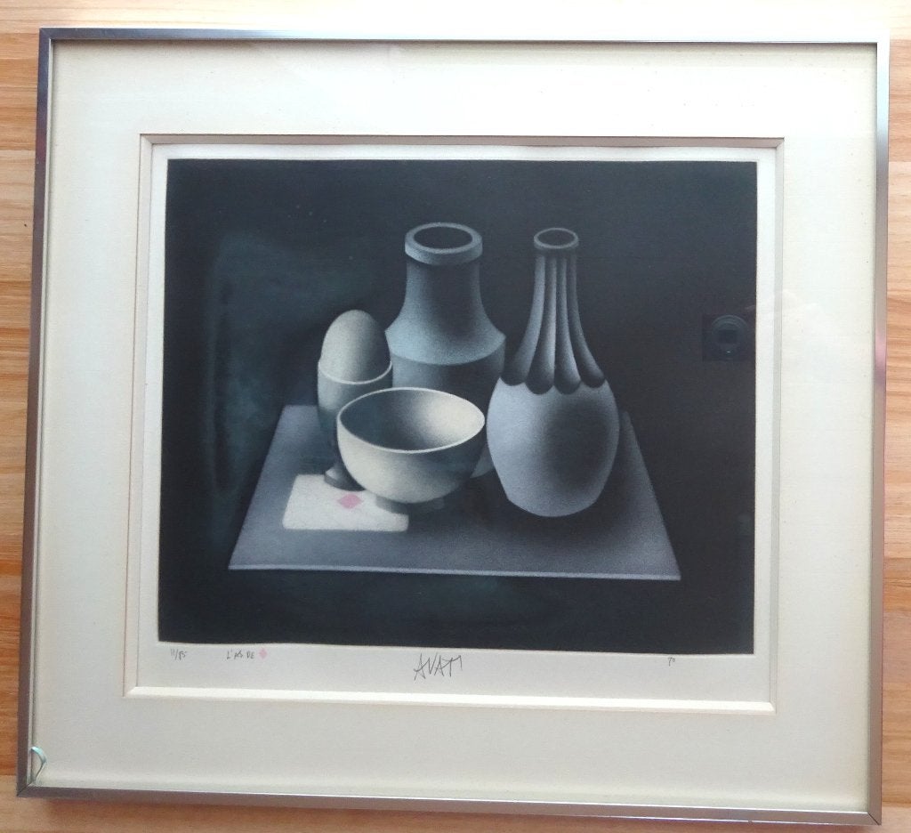 Mario Avati, Mezzotint, 11/85, l'as de carreaux '80, Ophalen, Overige technieken, Genummerd, 1950 - 1999