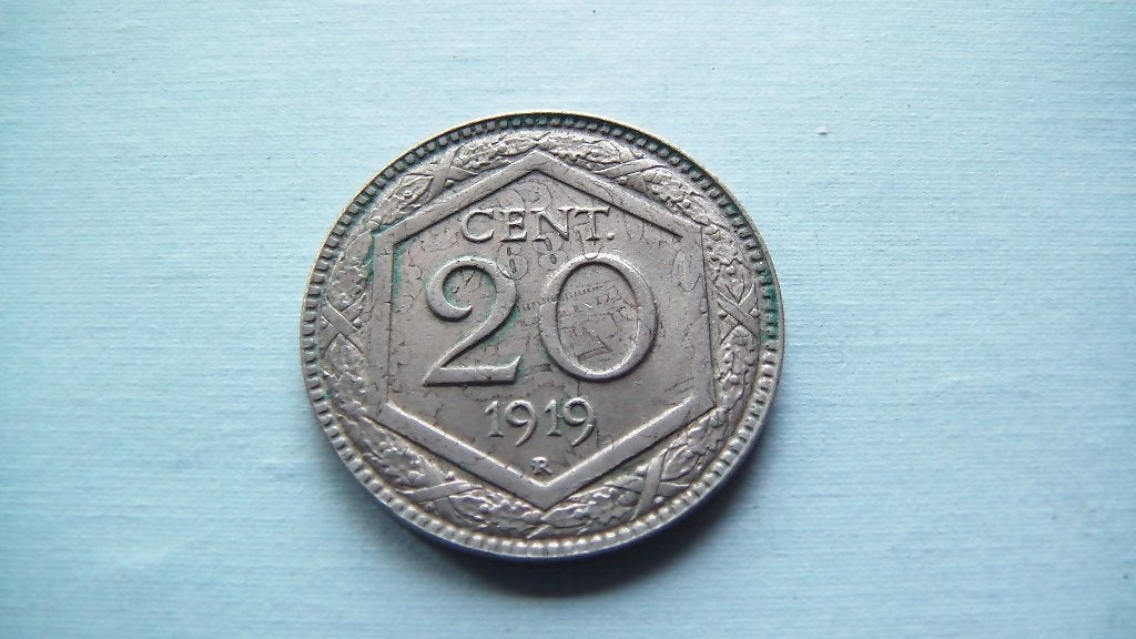 italie 20 centesimi 1919, Enlèvement, Italie