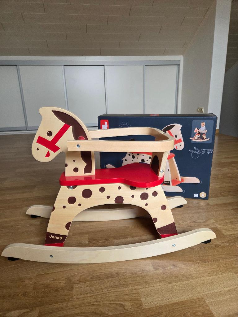 Cheval à bascule en bois JANOD, Kinderen en Baby's, Speelgoed | Hobbelfiguren, Zo goed als nieuw, Ophalen