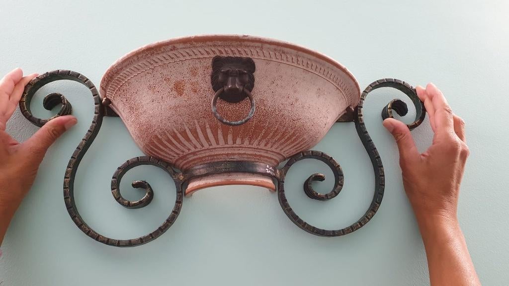 Applique murale en fer forgé et terre cuite, Ophalen of Verzenden, Nieuw, Artisanal