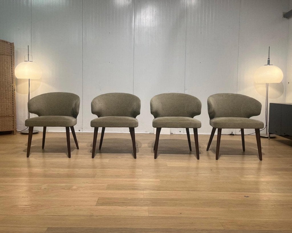NIEUWSTAAT Minotti Dining Chairs Beige/Taupe Set 4, Overige kleuren, Ophalen of Verzenden, Zo goed als nieuw, Vier