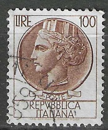 Italie 1959 - Yvert 802 - Munt van Syracuse - 100 l. (ST), Postzegels en Munten, Verzenden, Gestempeld
