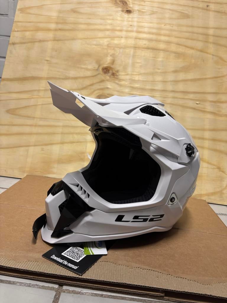 Casque motocross L52 blanc taille M, Autres marques, M, Casque off road, Enlèvement