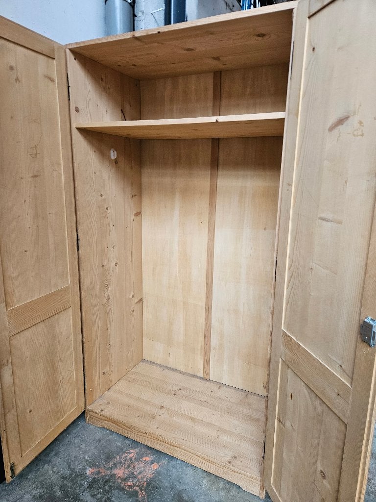 Garderobekast massief grenen (99x57x189 cm), Ophalen, Met deur(en), Gebruikt, 50 tot 100 cm