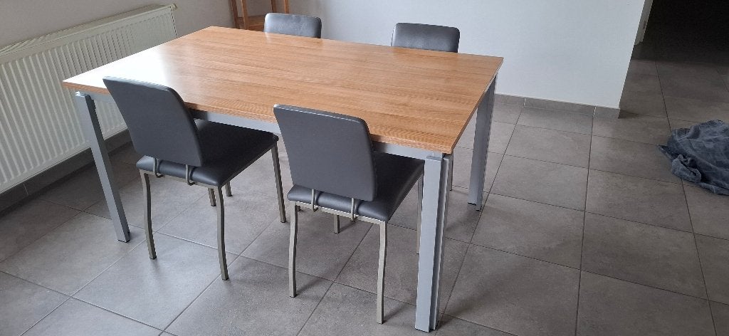 Table avec 4 chaises, Maison & Meubles, Enlèvement, Utilisé