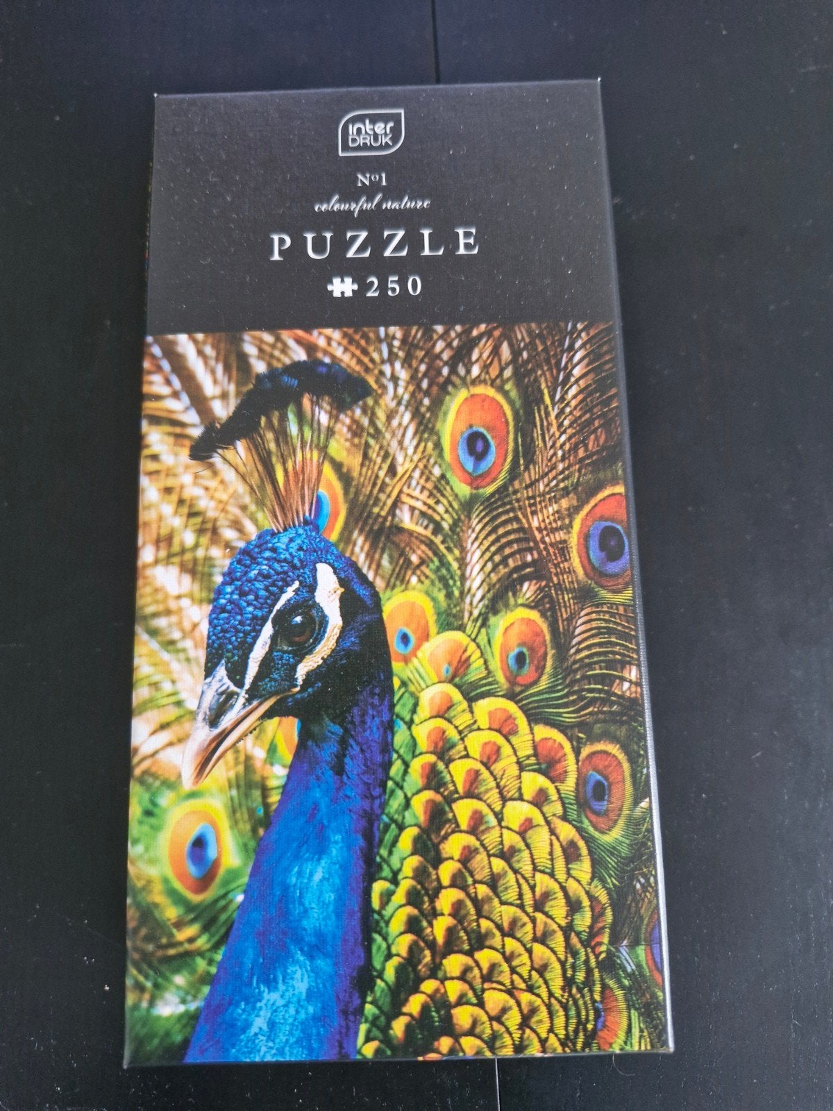 puzzel pauw 250 stuks volledig 48x33cm, Ophalen of Verzenden, Minder dan 500 stukjes, Zo goed als nieuw, Legpuzzel