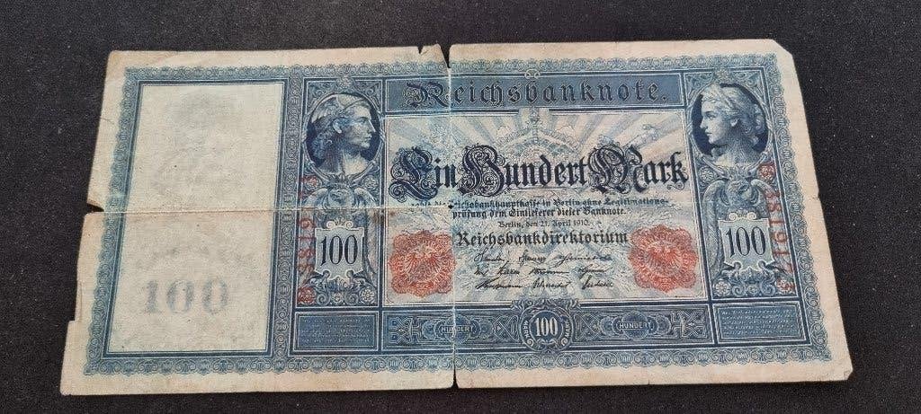 bankbiljet van 100 Duitse mark, Postzegels en Munten, Ophalen, Duitsland, Los biljet