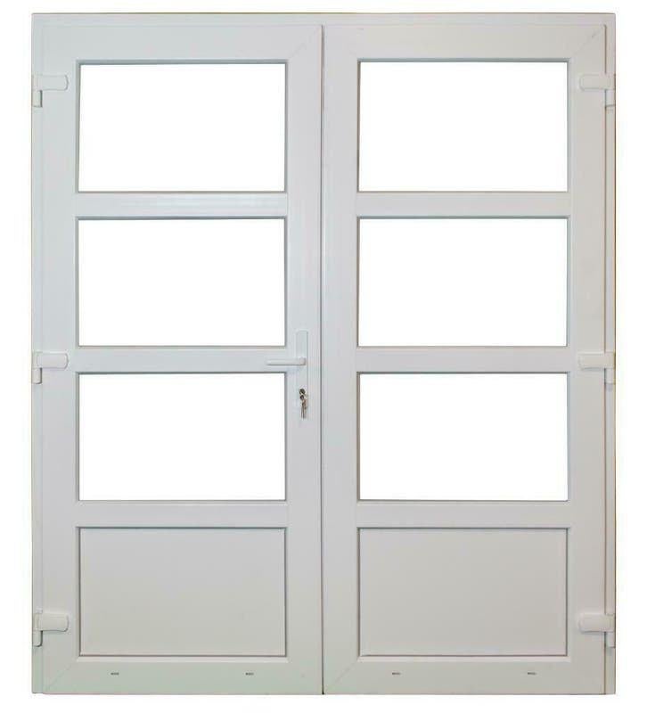 Portes doubles en plastique avec cadre — blanc ou anthracite, Bricolage & Construction, Enlèvement ou Envoi, Synthétique
